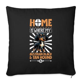 Zuhause - Austrian Black and Tan Hound - Sofakissenbezug 45 x 45 cm - Schwarz - Vorne