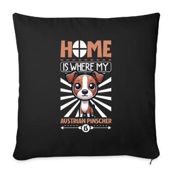 Home - Austrian Pinscher - Sofa pillowcase 17,3'' x 17,3'' (45 x 45 cm) - black - Front