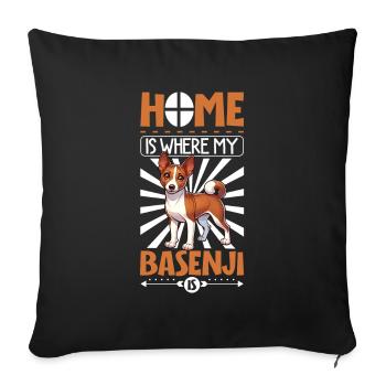 Home - Basenji - Sofa pillowcase 17,3'' x 17,3'' (45 x 45 cm) - black - Front