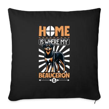 Accueil - Beauceron - Housse de coussin décorative 45 x 45 cm - noir - Devant