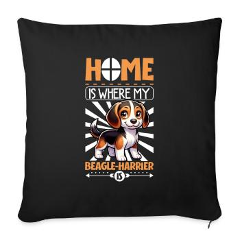 Home - Beagle-Harrier - Sofa pillowcase 17,3'' x 17,3'' (45 x 45 cm) - black - Front