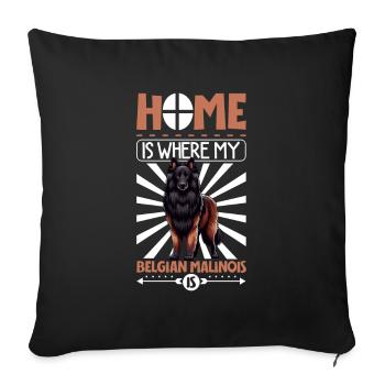 Home - Belgian Shepherd - Sofa pillowcase 17,3'' x 17,3'' (45 x 45 cm) - black - Front