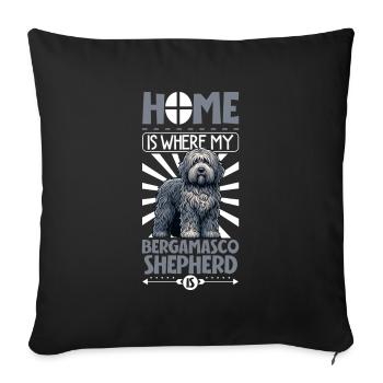 Home - Bergamo Shepherd Dog - Sofa pillowcase 17,3'' x 17,3'' (45 x 45 cm) - black - Front