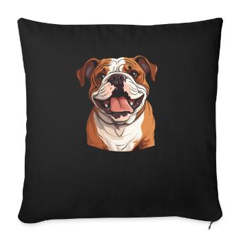 Bouledogue - Housse de coussin décorative 45 x 45 cm - noir - Devant