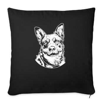 Australischer Rinderhund - Sofakissenbezug 45 x 45 cm - Schwarz - Vorne