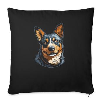 Australischer Rinderhund - Sofakissenbezug 45 x 45 cm - Schwarz - Vorne
