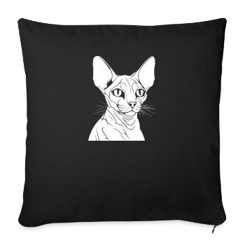 Chat Sphynx - Housse de coussin décorative 45 x 45 cm - noir - Devant
