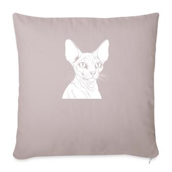 Sphynx Katze - Sofakissenbezug 45 x 45 cm - helles Taupe - Vorne