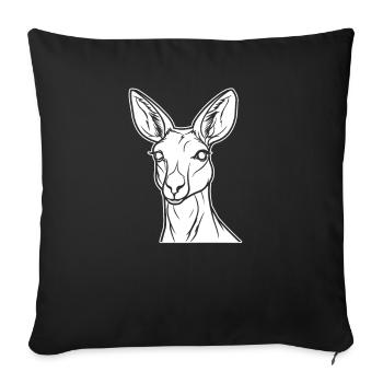 Kangaroo - Sofa pillowcase 17,3'' x 17,3'' (45 x 45 cm) - black - Front
