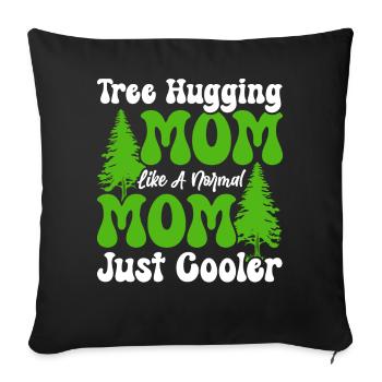 Tree Hugger Mom - Sofa pillowcase 17,3'' x 17,3'' (45 x 45 cm) - black - Front