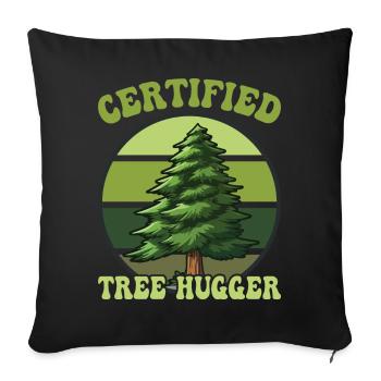 Environmentalists hugging trees - Sofa pillowcase 17,3'' x 17,3'' (45 x 45 cm) - black - Front