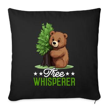 Tree Hugger Environmentalist Bear - Sofa pillowcase 17,3'' x 17,3'' (45 x 45 cm) - black - Front