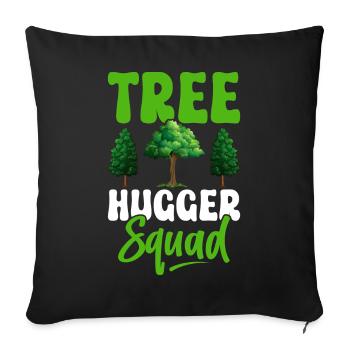 Environmentalists hugging trees - Sofa pillowcase 17,3'' x 17,3'' (45 x 45 cm) - black - Front