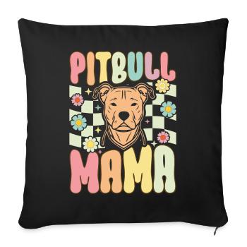 Groovy Pitbull Maman Amoureuse des chiens - Housse de coussin décorative 45 x 45 cm - noir - Devant