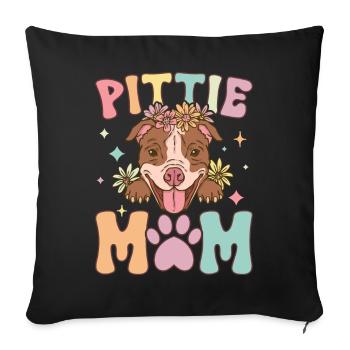 Groovy Pitbull Mom Female Dog Lover - Sofa pillowcase 17,3'' x 17,3'' (45 x 45 cm) - black - Front