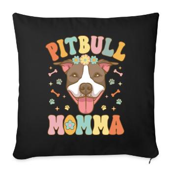 Groovy Pitbull Maman Amoureuse des chiens - Housse de coussin décorative 45 x 45 cm - noir - Devant