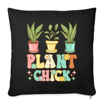 Plant-Based Diet Female Vegetarian Ve - Sofa pillowcase 17,3'' x 17,3'' (45 x 45 cm) - black - Front