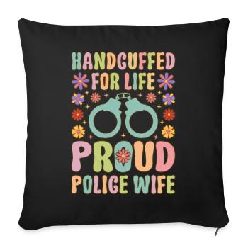 Femme de policier - Housse de coussin décorative 45 x 45 cm - noir - Devant