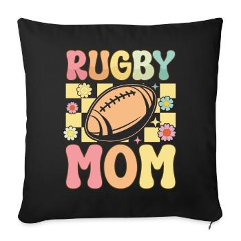 Groovy Rugbyspielerin - Sofakissenbezug 45 x 45 cm - Schwarz - Vorne