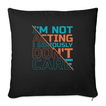 Schwarzer Humor I Dont Care - Sofakissenbezug 45 x 45 cm - Schwarz - Vorne