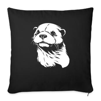 Loutre - Housse de coussin décorative 45 x 45 cm - noir - Devant