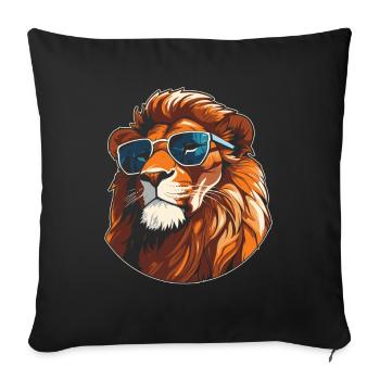 Lunettes de soleil Lion - Housse de coussin décorative 45 x 45 cm - noir - Devant