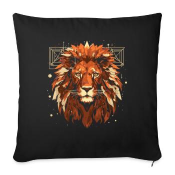 Résumé du Lion - Housse de coussin décorative 45 x 45 cm - noir - Devant