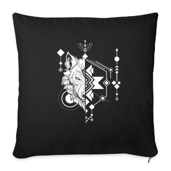 Loup Abstrait Polygone Géométrique Loup - Housse de coussin décorative 45 x 45 cm - noir - Devant