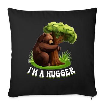 Tree Hugger Environmentalist Bear - Sofa pillowcase 17,3'' x 17,3'' (45 x 45 cm) - black - Front