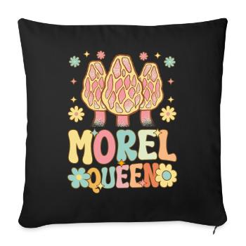 Funny Mycologist Female Mushroom Lover - Sofa pillowcase 17,3'' x 17,3'' (45 x 45 cm) - black - Front