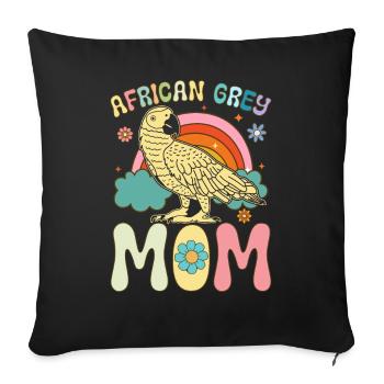 Groovy Perroquet Maman Perroquet Oiseau Femme - Housse de coussin décorative 45 x 45 cm - noir - Devant