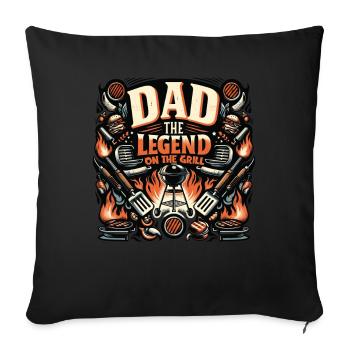 Father's Day Dad the Legend on the grill Dad Dad - Sofa pillowcase 17,3'' x 17,3'' (45 x 45 cm) - black - Front