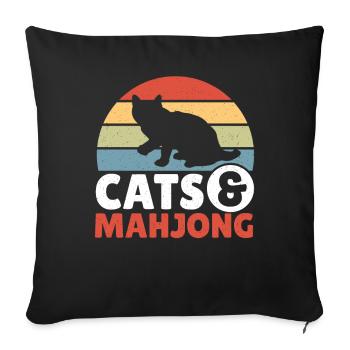 Cadeau pour les fans de Mahjong - Housse de coussin décorative 45 x 45 cm - noir - Devant