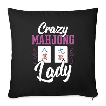 Cadeau pour les fans de Mahjong - Housse de coussin décorative 45 x 45 cm - noir - Devant