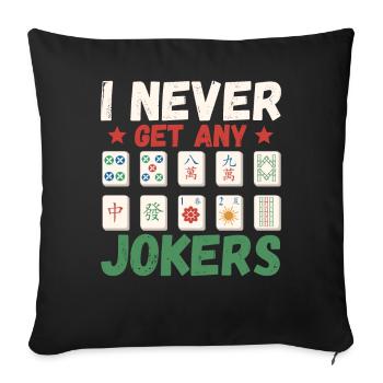 Cadeau pour les fans de Mahjong - Housse de coussin décorative 45 x 45 cm - noir - Devant