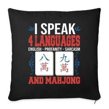Cadeau pour les fans de Mahjong - Housse de coussin décorative 45 x 45 cm - noir - Devant
