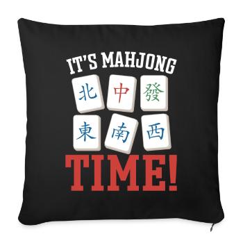 Cadeau pour les fans de Mahjong - Housse de coussin décorative 45 x 45 cm - noir - Devant