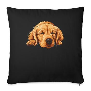 Golden Retriever - Sofa pillowcase 17,3'' x 17,3'' (45 x 45 cm) - black - Front