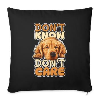 Golden Retriever Funny Don't Know Don't Care - Sofa pillowcase 17,3'' x 17,3'' (45 x 45 cm) - black - Front