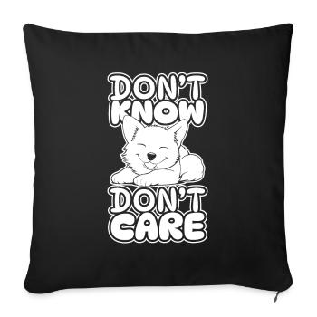 Shiba Inu Drôle Ne Pas Savoir Ne Pas Se Soucier - Housse de coussin décorative 45 x 45 cm - noir - Devant
