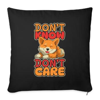 Shiba Inu Drôle Ne Pas Savoir Ne Pas Se Soucier - Housse de coussin décorative 45 x 45 cm - noir - Devant