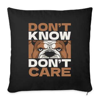 Bouledogue Drôle Ne Sais Pas Ne Pas Se Soucier - Housse de coussin décorative 45 x 45 cm - noir - Devant