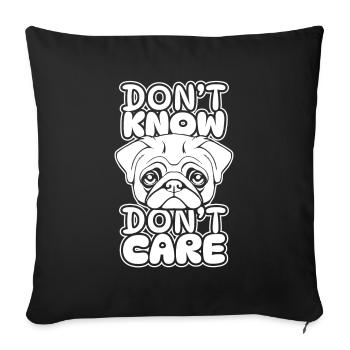 Carlin Chien Drôle Ne Pas Savoir Ne Pas Se Soucier - Housse de coussin décorative 45 x 45 cm - noir - Devant