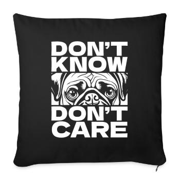 Carlin Chien Drôle Ne Pas Savoir Ne Pas Se Soucier - Housse de coussin décorative 45 x 45 cm - noir - Devant