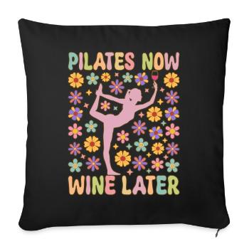 Instructor Yoga Exercise Wine Lover - Sofa pillowcase 17,3'' x 17,3'' (45 x 45 cm) - black - Front