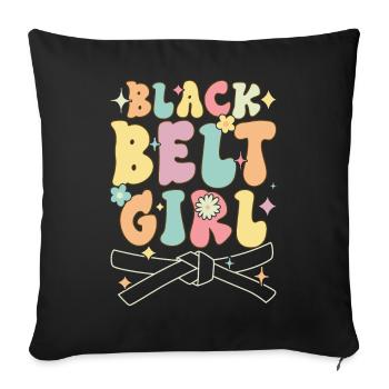 Groovy Taekwondo Girl Karate - Sofa pillowcase 17,3'' x 17,3'' (45 x 45 cm) - black - Front