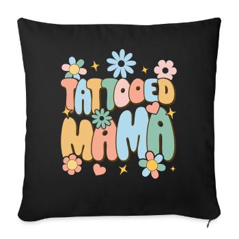 Tatouages Tatouages Encré Maman - Housse de coussin décorative 45 x 45 cm - noir - Devant