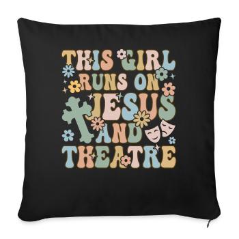 Théâtre Drame Jeu Théâtre Fille - Housse de coussin décorative 45 x 45 cm - noir - Devant