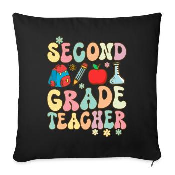 Groovy Elementary School Teacher - Sofa pillowcase 17,3'' x 17,3'' (45 x 45 cm) - black - Front