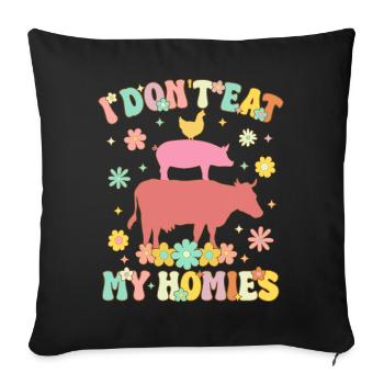 Groovy Vegan Plant-Based Diet Veganism - Sofa pillowcase 17,3'' x 17,3'' (45 x 45 cm) - black - Front
